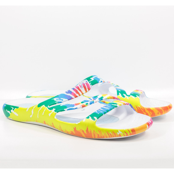CHEEKS By Tony Little Rainbow Slide Health Sandals Gel Comfort Water Friendly 12 - Picture 1 of 8